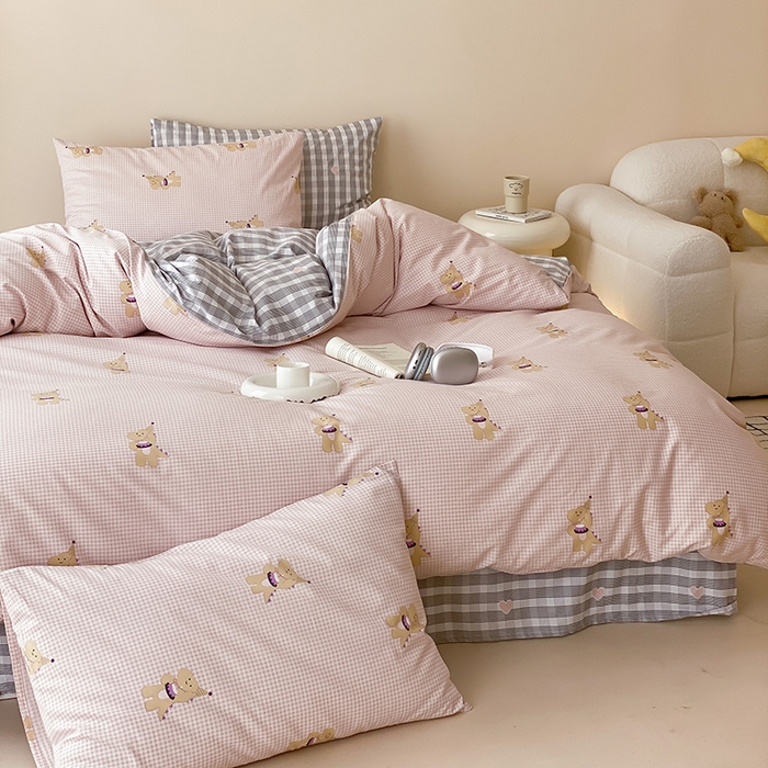 91家纺网 家纺一手货源 找家纺 朵希曼 2026新款全棉印花小清新系列四件套 晚安马卡巴卡