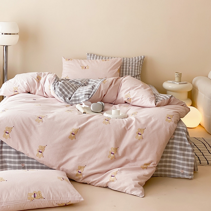 91家纺网 家纺一手货源 找家纺 朵希曼 2026新款全棉印花小清新系列四件套 晚安马卡巴卡