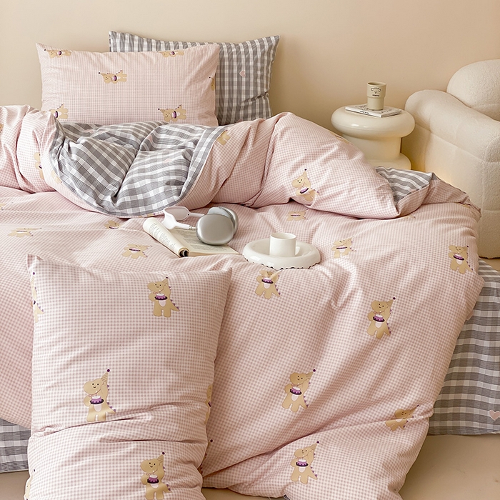 91家纺网 家纺一手货源 找家纺 朵希曼 2026新款全棉印花小清新系列四件套 晚安马卡巴卡