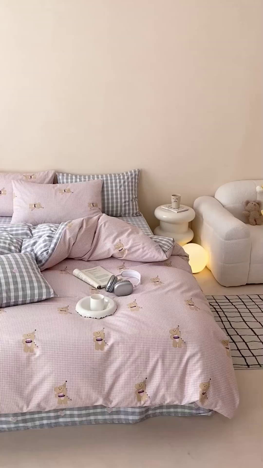 91家纺网 家纺一手货源 找家纺 朵希曼 2026新款全棉印花小清新系列四件套 晚安马卡巴卡