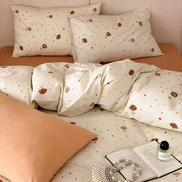 91家纺网 家纺一手货源 找家纺 朵希曼 2026新款全棉印花小清新系列四件套 烟火漾