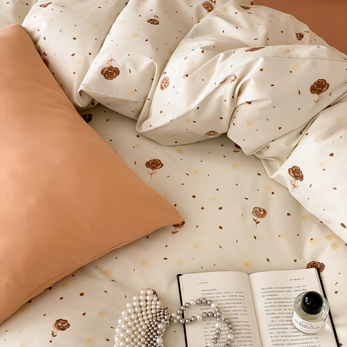 91家纺网 家纺一手货源 找家纺 朵希曼 2026新款全棉印花小清新系列四件套 烟火漾