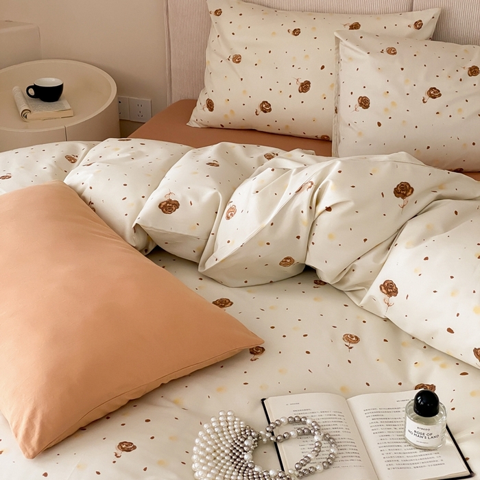 91家纺网 家纺一手货源 找家纺 朵希曼 2026新款全棉印花小清新系列四件套 烟火漾