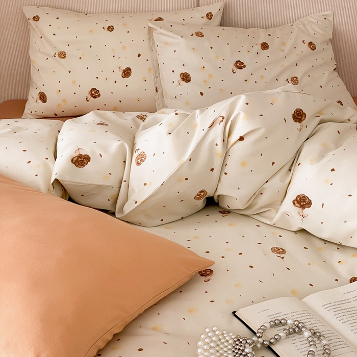 91家纺网 家纺一手货源 找家纺 朵希曼 2026新款全棉印花小清新系列四件套 烟火漾