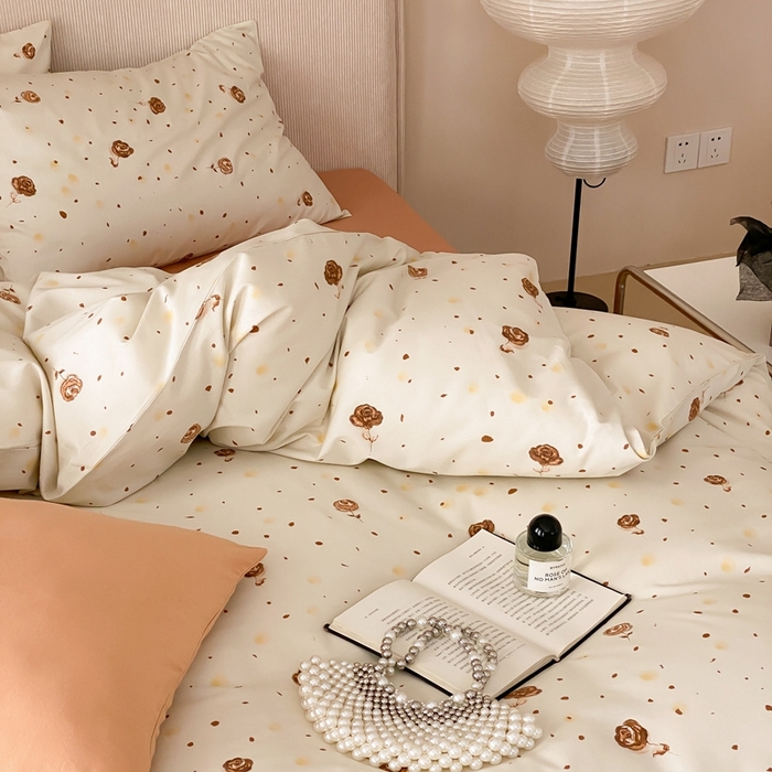 91家纺网 家纺一手货源 找家纺 朵希曼 2026新款全棉印花小清新系列四件套 烟火漾