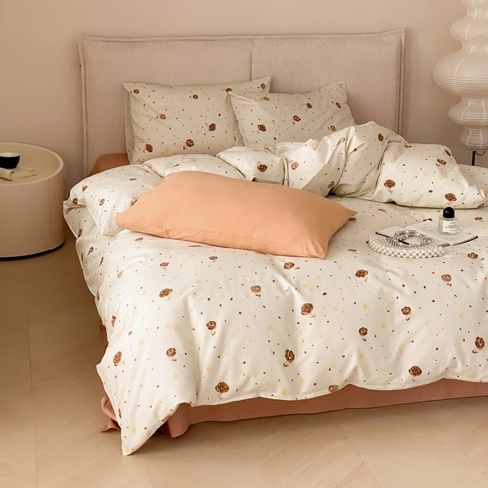 91家纺网 家纺一手货源 找家纺 朵希曼 2026新款全棉印花小清新系列四件套 烟火漾