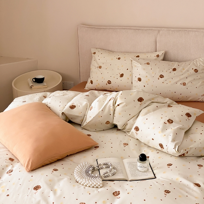 91家纺网 家纺一手货源 找家纺 朵希曼 2026新款全棉印花小清新系列四件套 烟火漾