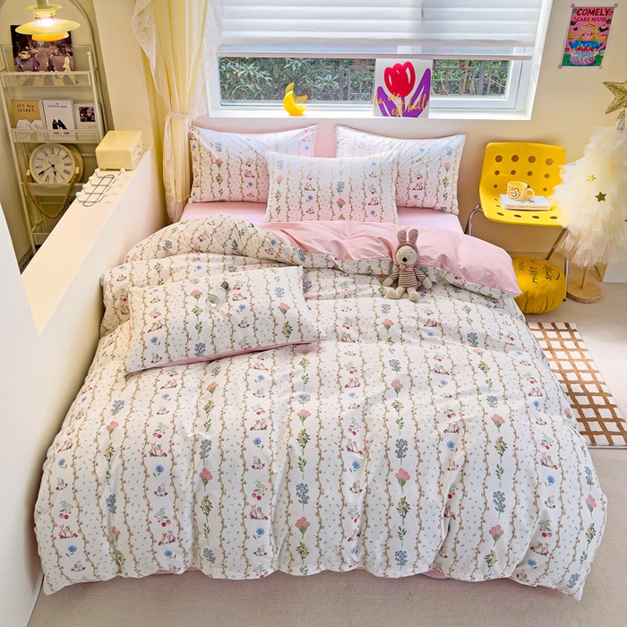 朵希曼 2026新款全棉印花小清新系列四件套 枝间梦