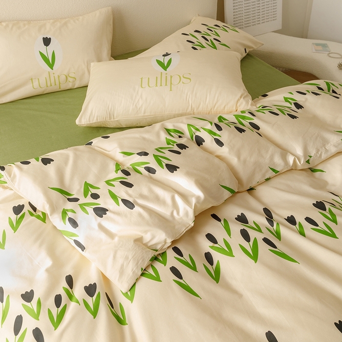 91家纺网 家纺一手货源 找家纺 朵希曼 2026新款全棉印花小清新系列四件套 知蕊