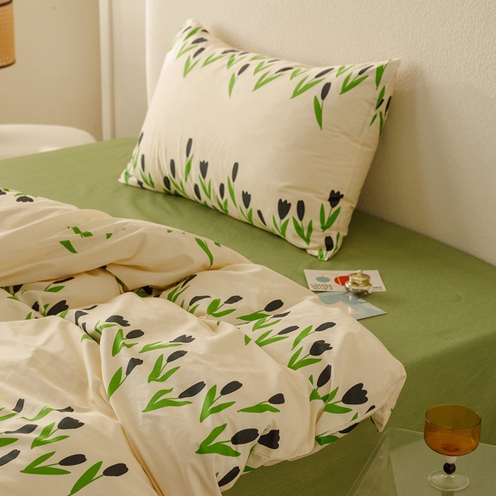 91家纺网 家纺一手货源 找家纺 朵希曼 2026新款全棉印花小清新系列四件套 知蕊