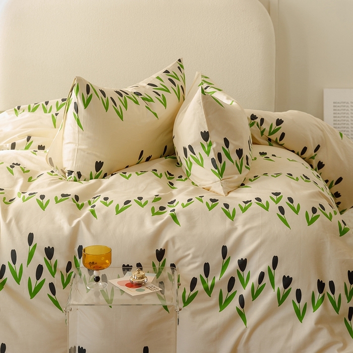 91家纺网 家纺一手货源 找家纺 朵希曼 2026新款全棉印花小清新系列四件套 知蕊