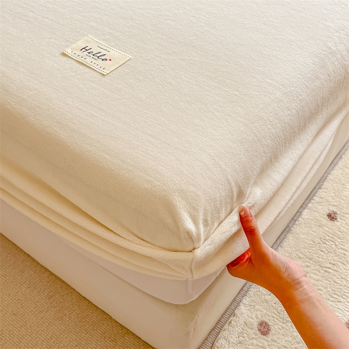 91家纺网 家纺一手货源 找家纺 （总）857 2024新款纯色保暖高克重牛奶绒床笠