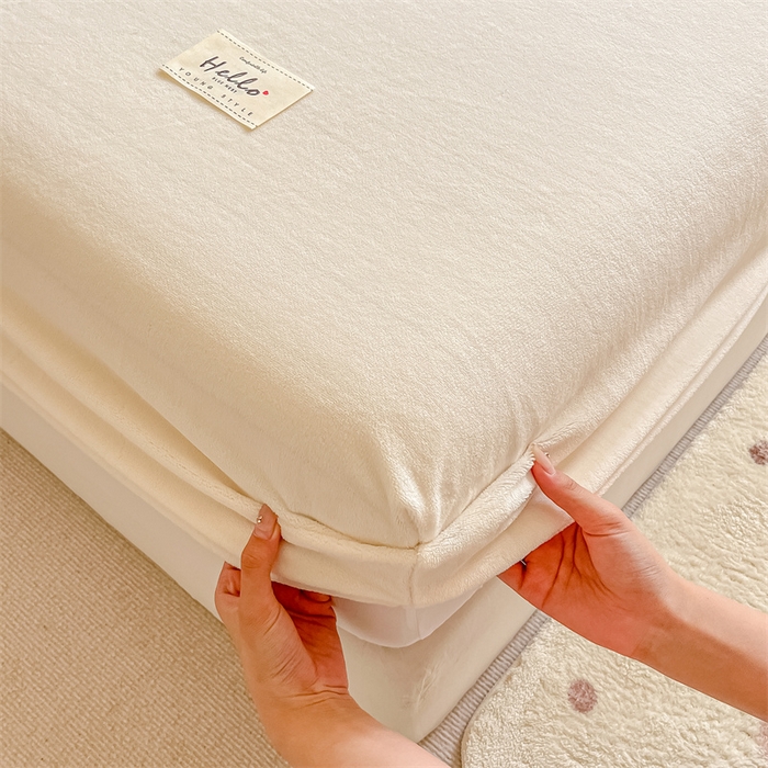 91家纺网 家纺一手货源 找家纺 （总）857 2024新款纯色保暖高克重牛奶绒床笠