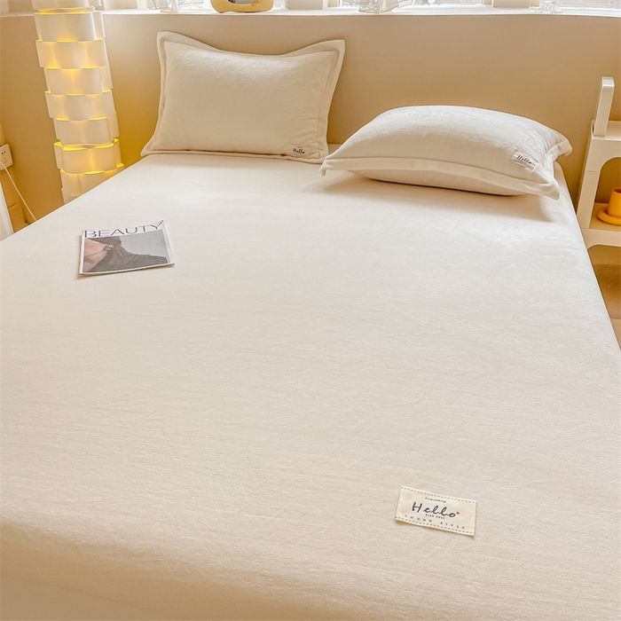 91家纺网 家纺一手货源 找家纺 （总）857 2024新款纯色保暖高克重牛奶绒床笠