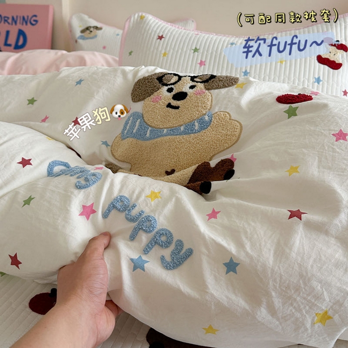 91家纺网 家纺一手货源 找家纺 （总）澜妃 2025新款学生季加厚水洗棉软fufu可爱毛巾绣秋冬被被子被芯床盖（小红书爆款）