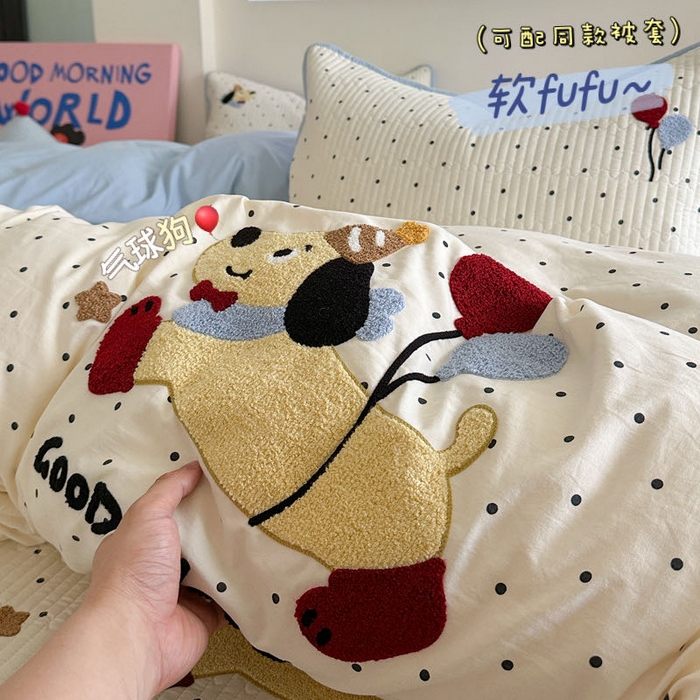 91家纺网 家纺一手货源 找家纺 （总）澜妃 2025新款学生季加厚水洗棉软fufu可爱毛巾绣秋冬被被子被芯床盖（小红书爆款）