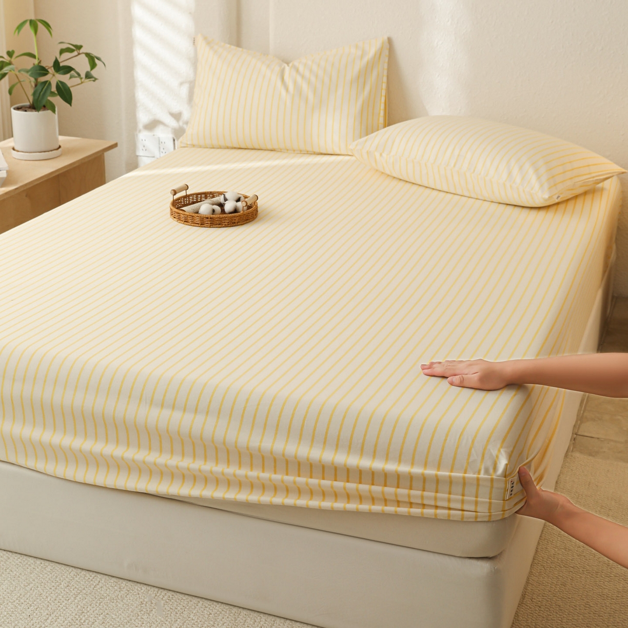 91家纺网 家纺一手货源 找家纺 （总）女子家纺 2025新款全棉纯棉磨毛单床笠 床笠单件