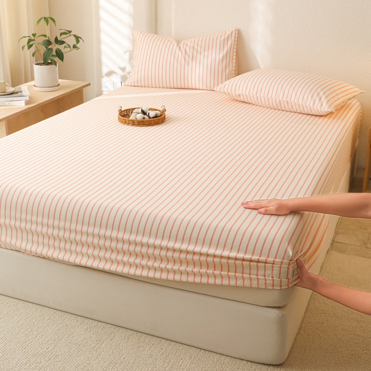 91家纺网 家纺一手货源 找家纺 （总）女子家纺 2025新款全棉纯棉磨毛单床笠 床笠单件