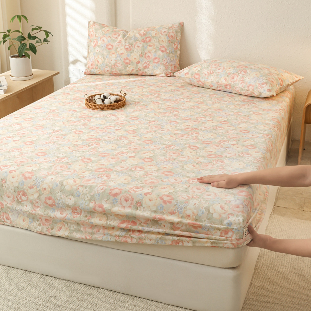 91家纺网 家纺一手货源 找家纺 （总）女子家纺 2025新款全棉纯棉磨毛单床笠 床笠单件