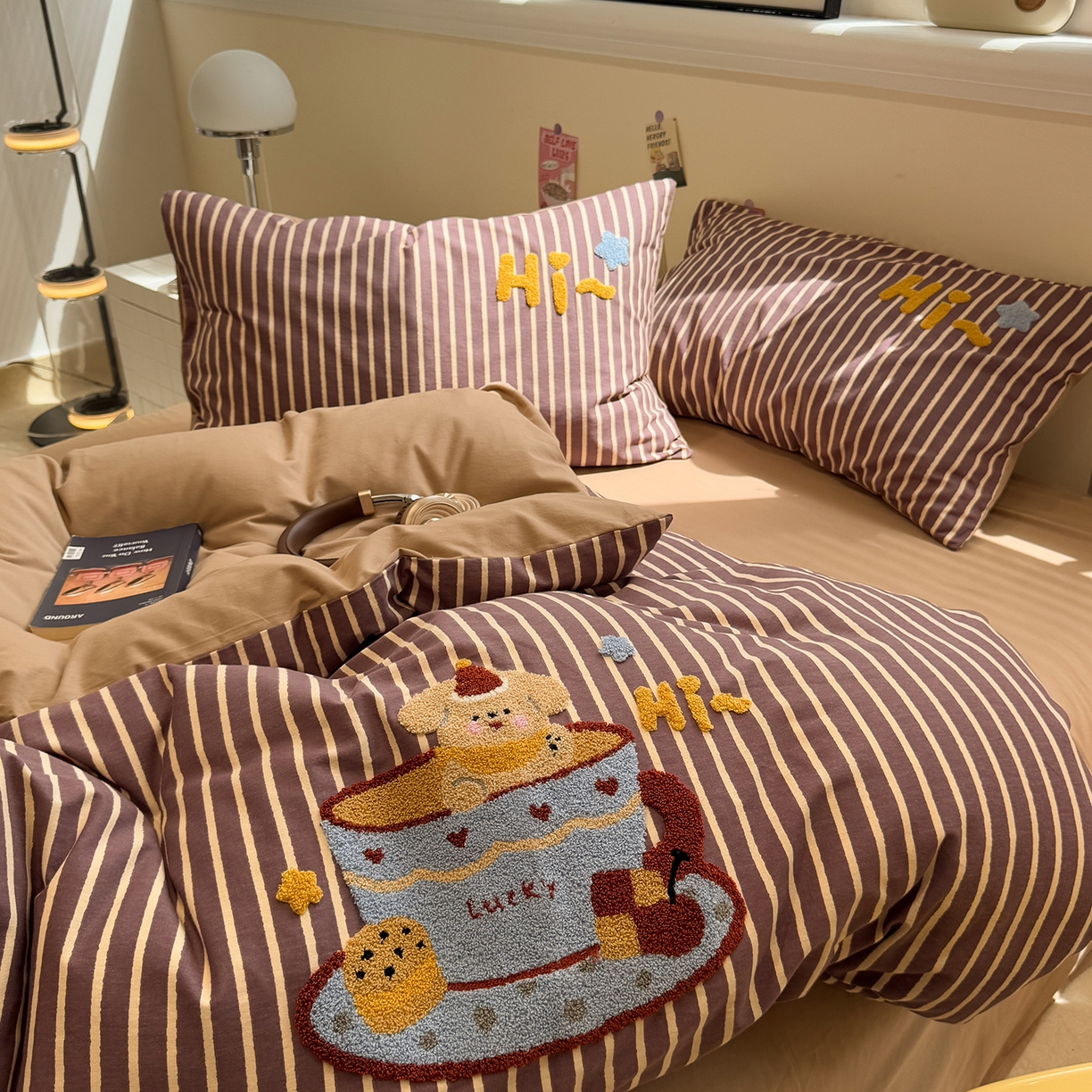 91家纺网 家纺一手货源 找家纺 （总）慕尚家纺 2025新款全棉磨毛毛巾绣四件套