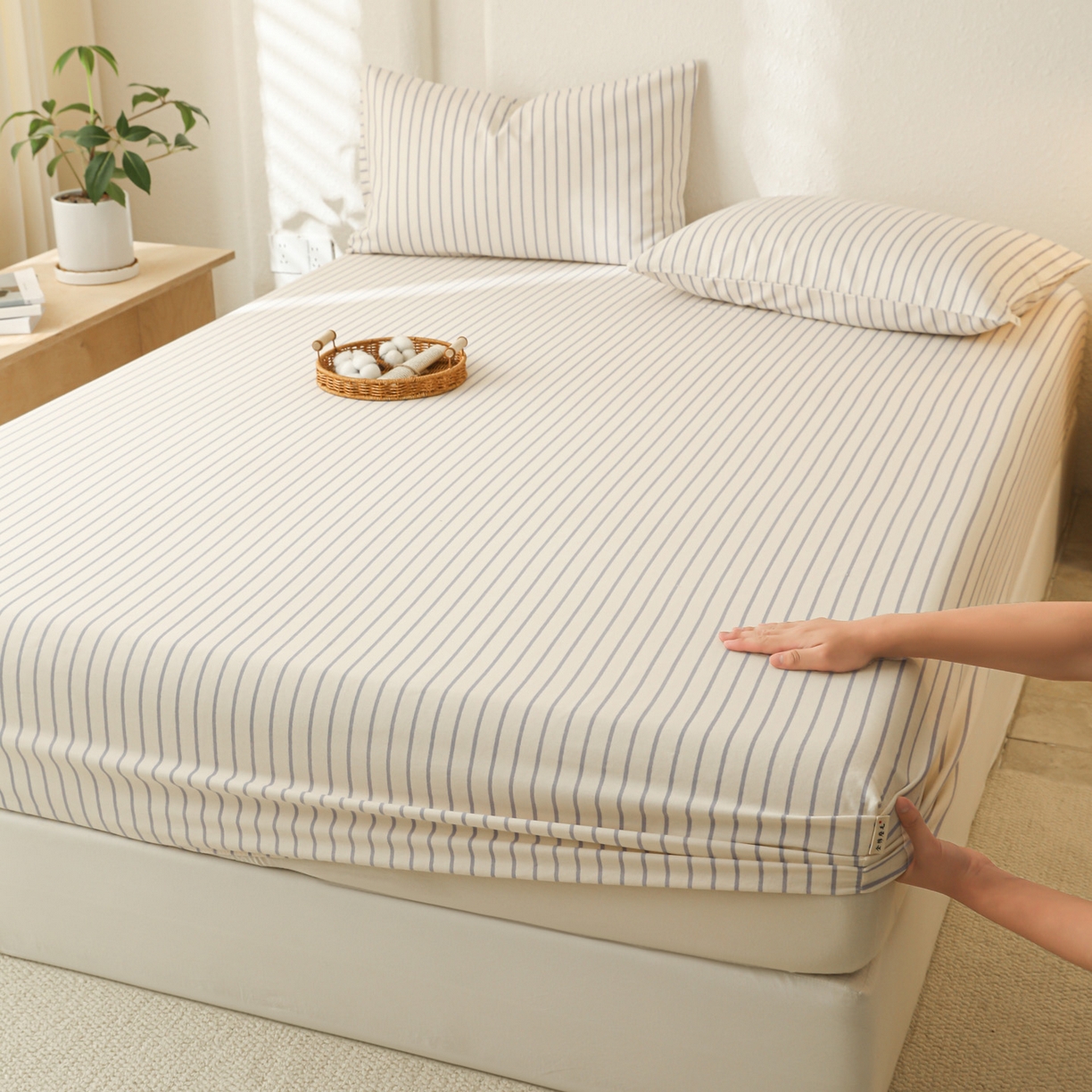 91家纺网 家纺一手货源 找家纺 （总）女子家纺 2025新款全棉纯棉磨毛单床笠 床笠单件