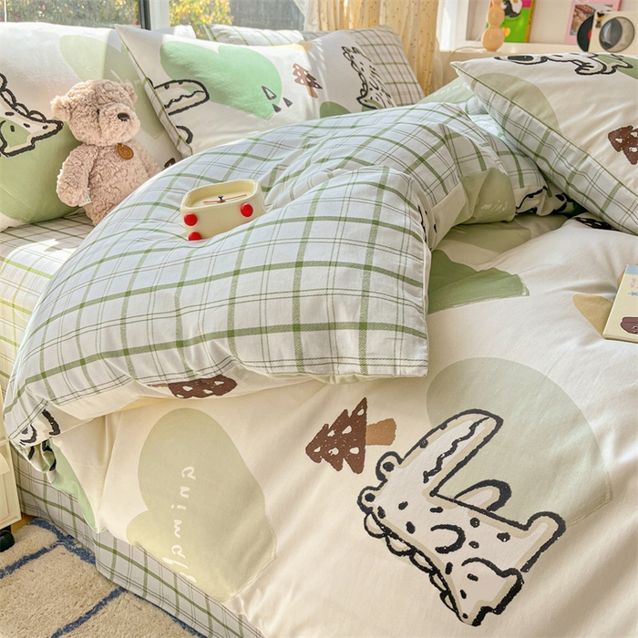 91家纺网 家纺一手货源 找家纺 澜妃 2025春夏新款12868全棉纯棉印花单被套 萌宠集