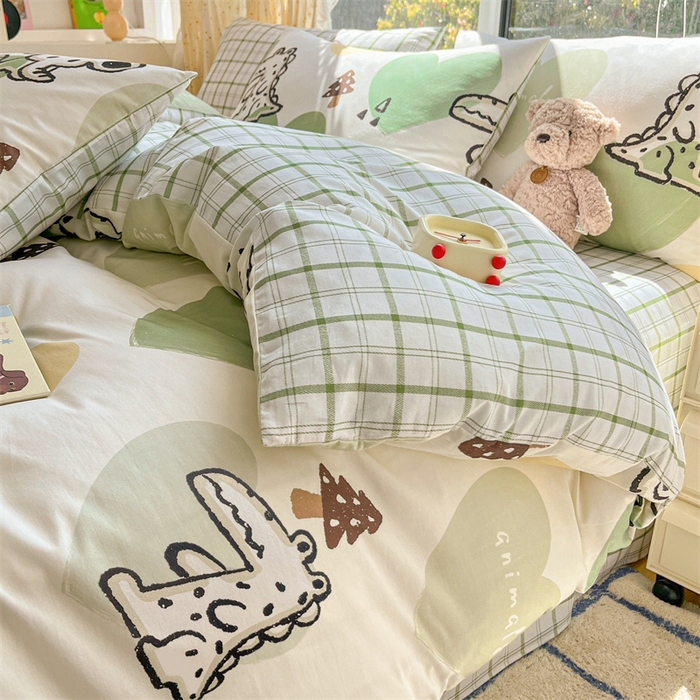 91家纺网 家纺一手货源 找家纺 澜妃 2025春夏新款12868全棉纯棉印花单被套 萌宠集