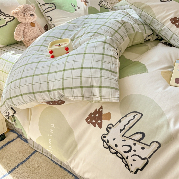 91家纺网 家纺一手货源 找家纺 澜妃 2025春夏新款12868全棉纯棉印花单被套 萌宠集