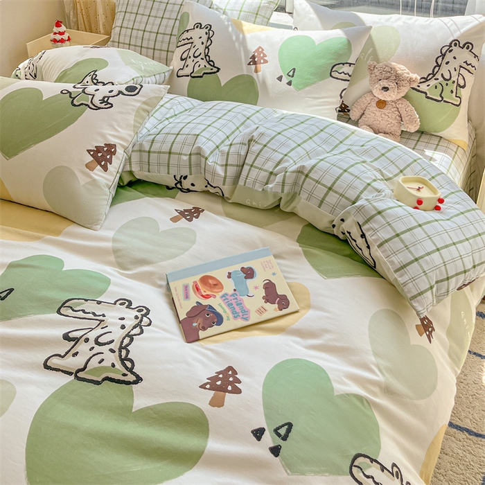 91家纺网 家纺一手货源 找家纺 澜妃 2025春夏新款12868全棉纯棉印花单被套 萌宠集