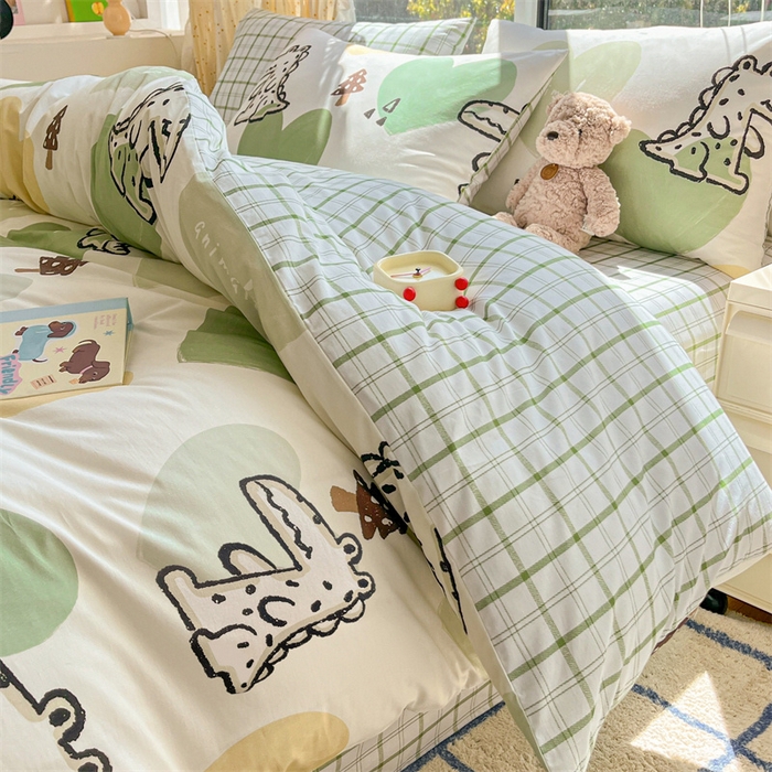 91家纺网 家纺一手货源 找家纺 澜妃 2025春夏新款12868全棉纯棉印花单被套 萌宠集