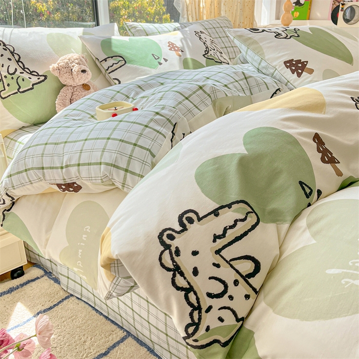 91家纺网 家纺一手货源 找家纺 澜妃 2025春夏新款12868全棉纯棉印花单被套 萌宠集