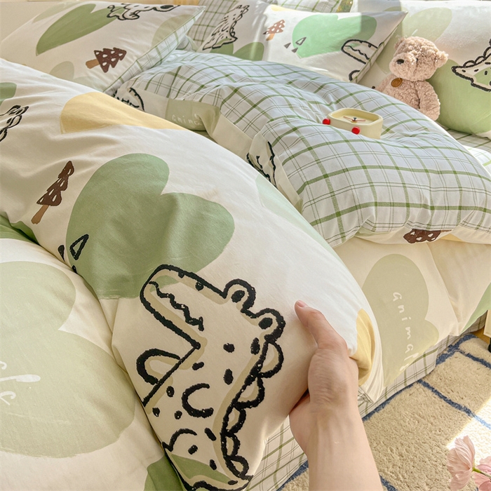 91家纺网 家纺一手货源 找家纺 澜妃 2025春夏新款12868全棉纯棉印花单被套 萌宠集