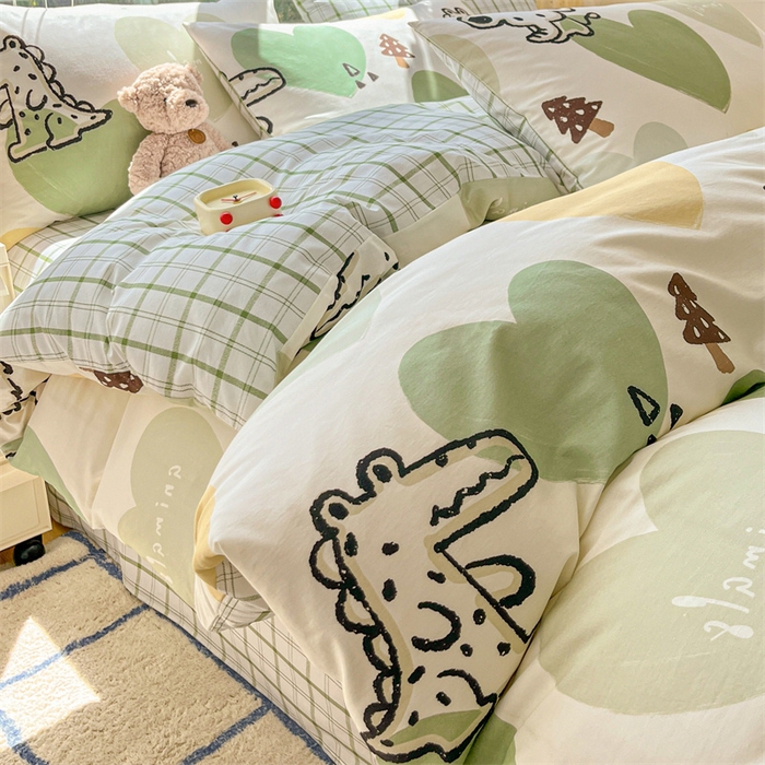 91家纺网 家纺一手货源 找家纺 澜妃 2025春夏新款12868全棉纯棉印花单被套 萌宠集