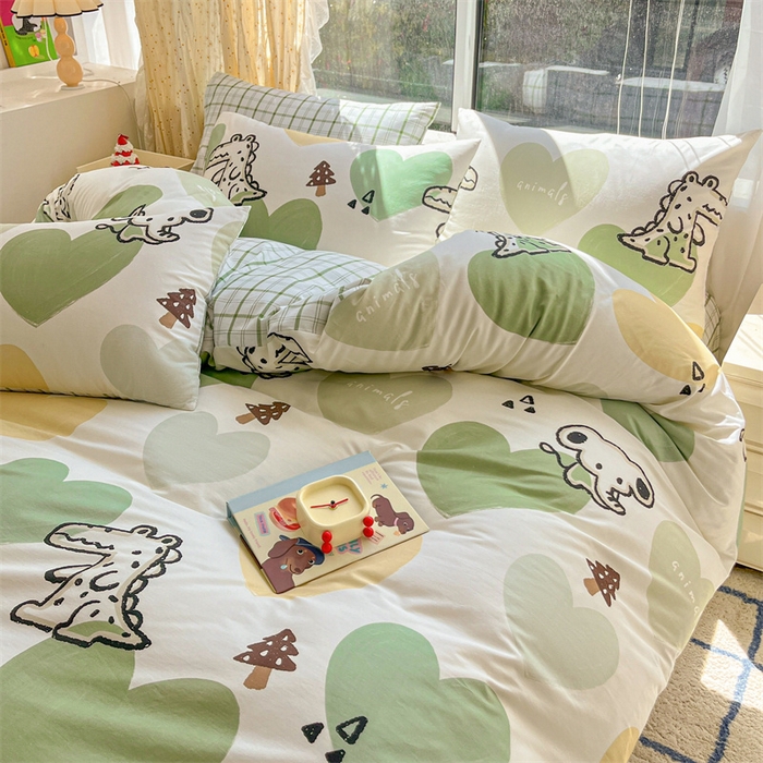 91家纺网 家纺一手货源 找家纺 澜妃 2025春夏新款12868全棉纯棉印花单被套 萌宠集