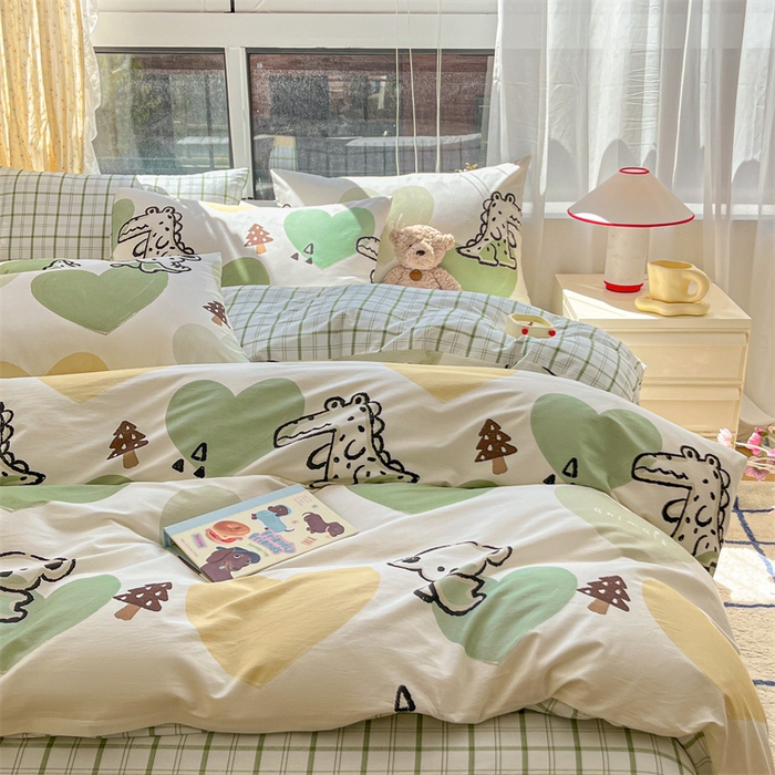 91家纺网 家纺一手货源 找家纺 澜妃 2025春夏新款12868全棉纯棉印花单被套 萌宠集