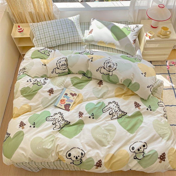 91家纺网 家纺一手货源 找家纺 澜妃 2025春夏新款12868全棉纯棉印花单被套 萌宠集