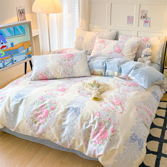 91家纺网 家纺一手货源 找家纺 澜妃 2025春夏新款12868全棉纯棉印花单被套 爱的盟约