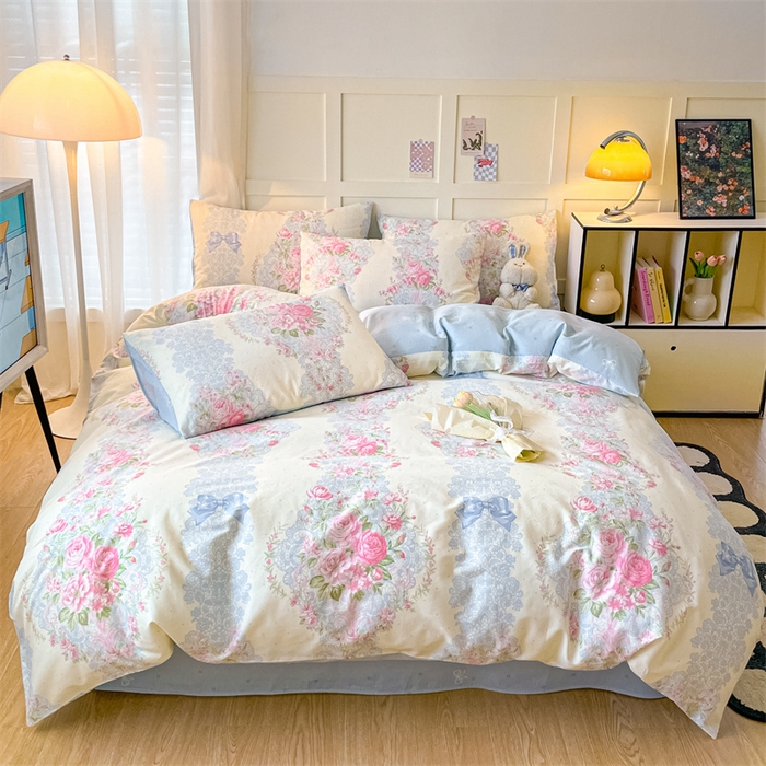 91家纺网 家纺一手货源 找家纺 澜妃 2025春夏新款12868全棉纯棉印花单被套 爱的盟约