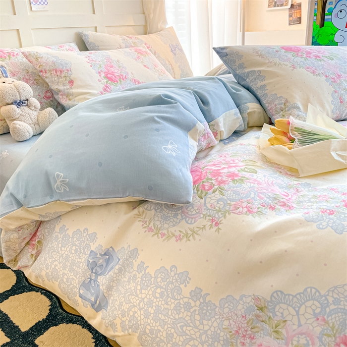 91家纺网 家纺一手货源 找家纺 澜妃 2025春夏新款12868全棉纯棉印花单被套 爱的盟约