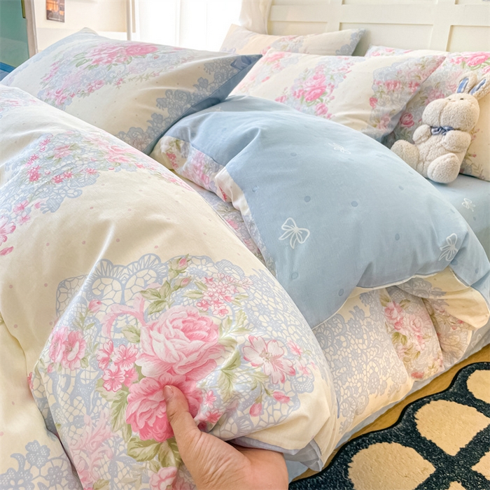 91家纺网 家纺一手货源 找家纺 澜妃 2025春夏新款12868全棉纯棉印花单被套 爱的盟约