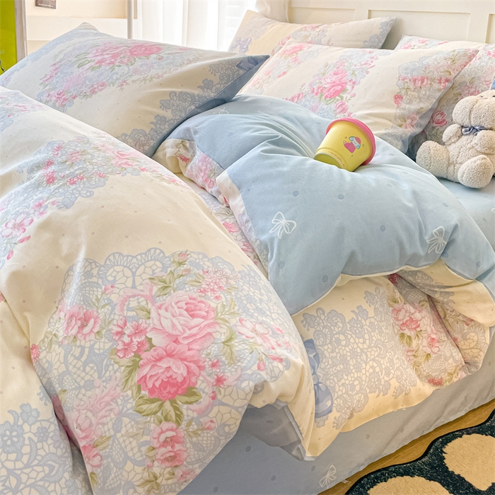 91家纺网 家纺一手货源 找家纺 澜妃 2025春夏新款12868全棉纯棉印花单被套 爱的盟约
