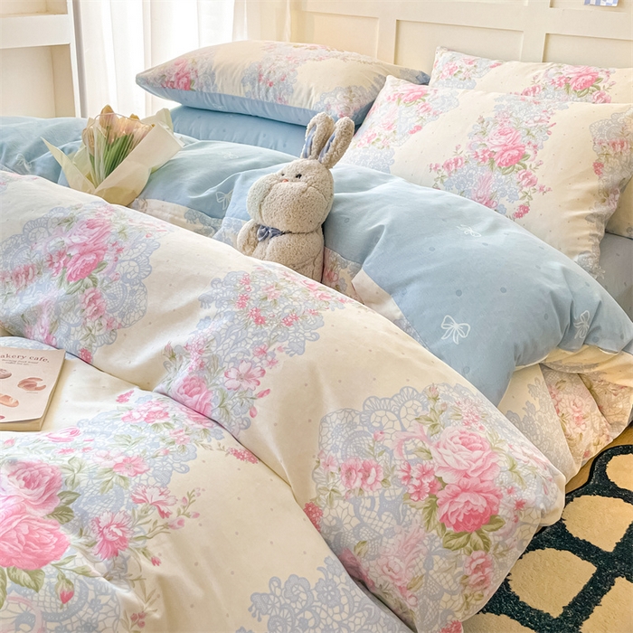 91家纺网 家纺一手货源 找家纺 澜妃 2025春夏新款12868全棉纯棉印花单被套 爱的盟约