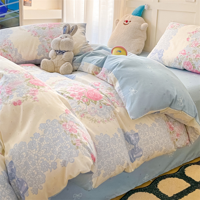 91家纺网 家纺一手货源 找家纺 澜妃 2025春夏新款12868全棉纯棉印花单被套 爱的盟约