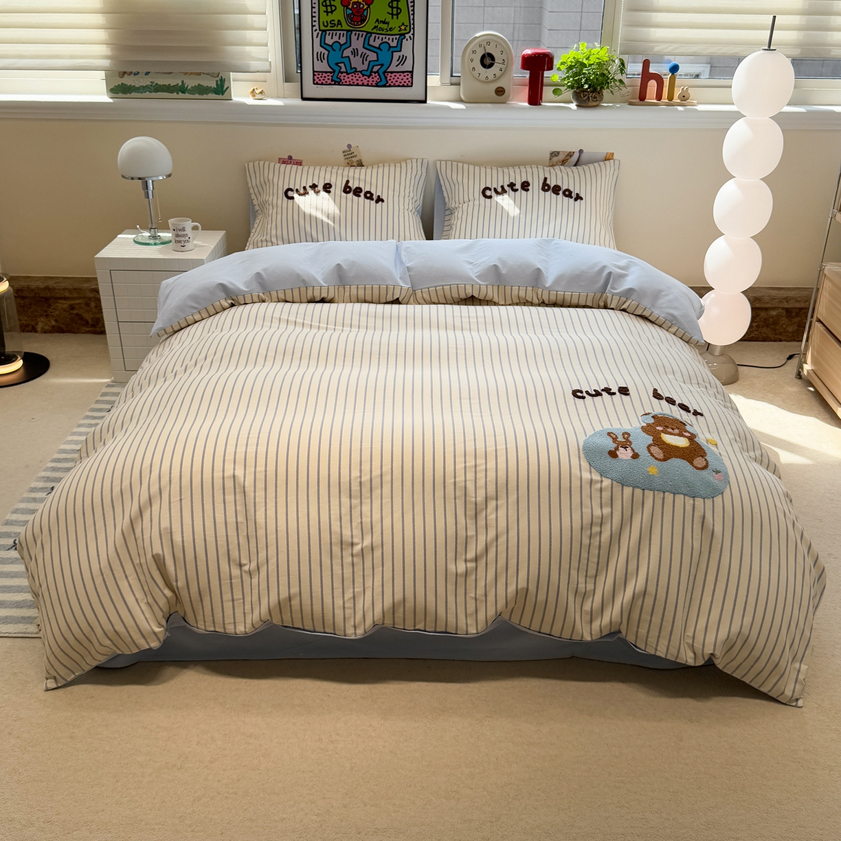 91家纺网 家纺一手货源 找家纺 （总）慕尚家纺 2025新款全棉磨毛毛巾绣单被套