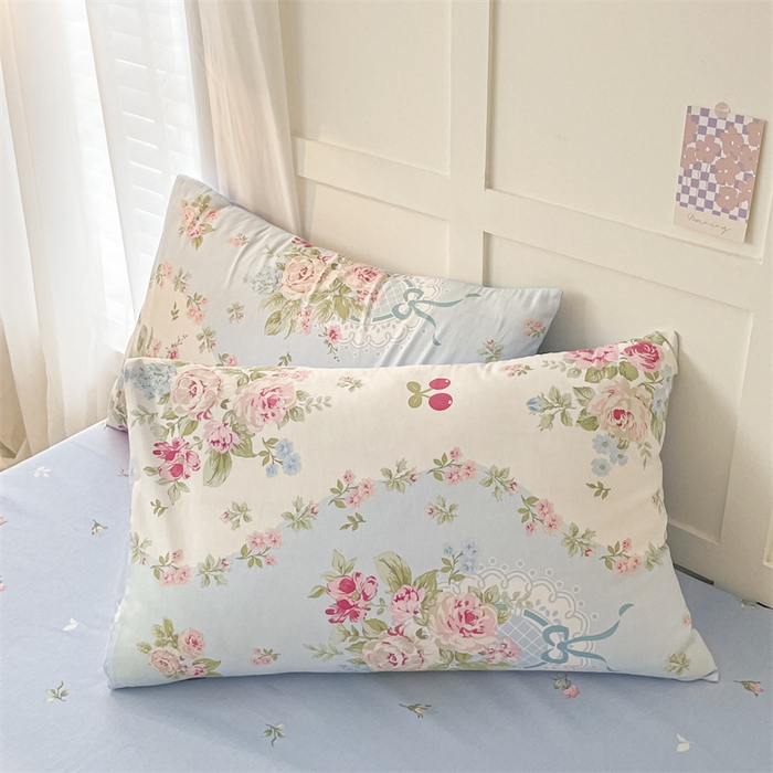 91家纺网 家纺一手货源 找家纺 澜妃 2025春夏新款12868全棉纯棉印花单被套 爱丽丝-蓝