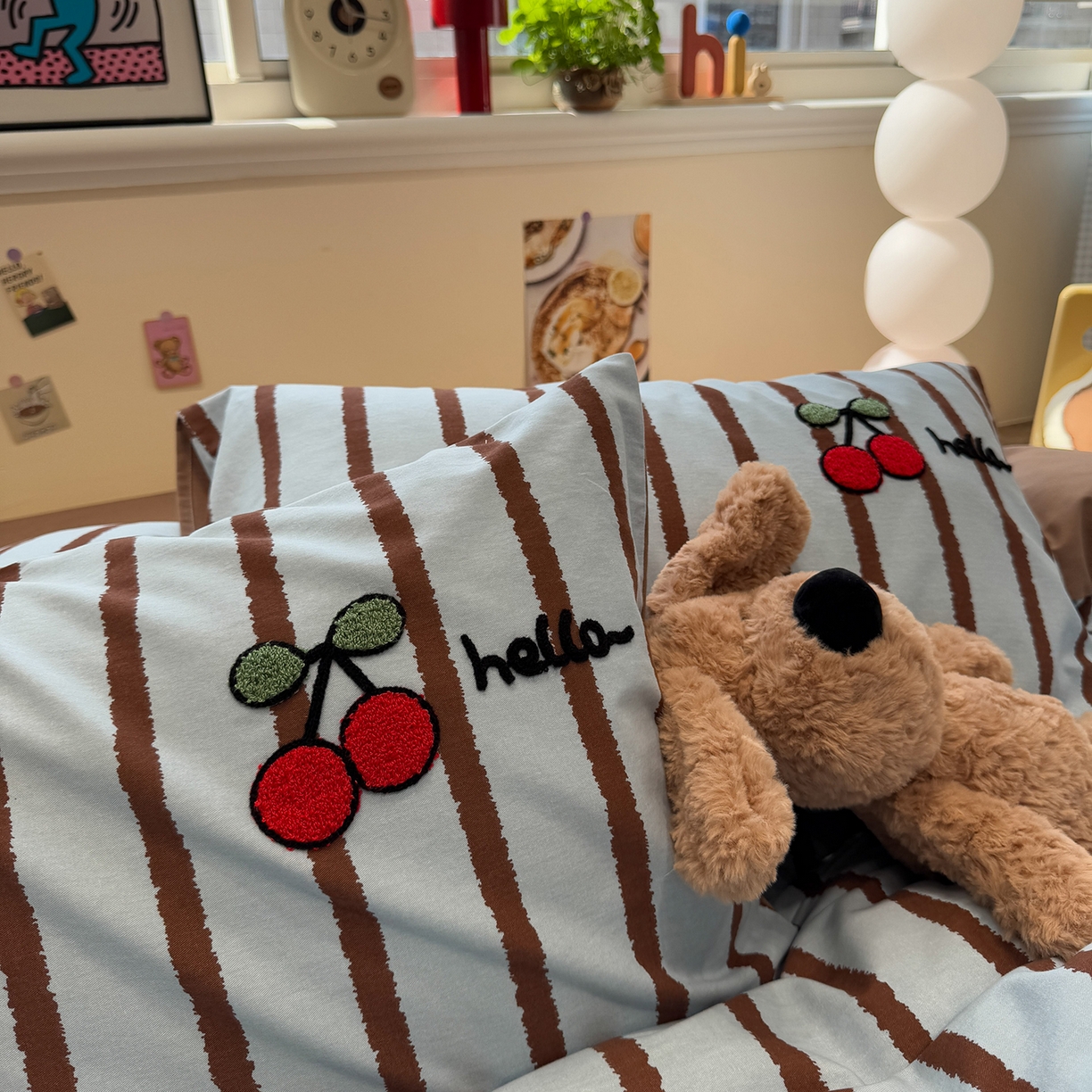 91家纺网 家纺一手货源 找家纺 慕尚家纺 2025新款全棉磨毛毛巾绣四件套 帽子帕恰狗