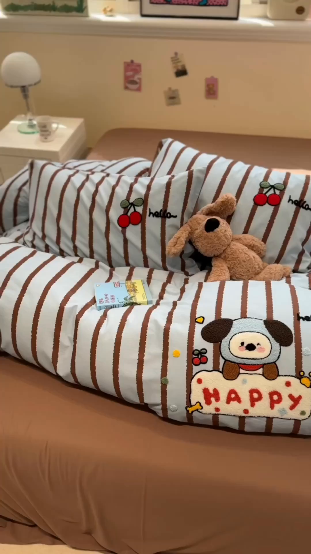 91家纺网 家纺一手货源 找家纺 慕尚家纺 2025新款全棉磨毛毛巾绣四件套 帽子帕恰狗