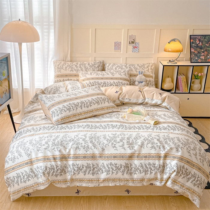 91家纺网 家纺一手货源 找家纺 澜妃 2025春夏新款12868全棉纯棉印花单被套 初夏繁花