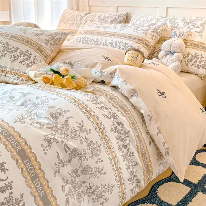 91家纺网 家纺一手货源 找家纺 澜妃 2025春夏新款12868全棉纯棉印花单被套 初夏繁花