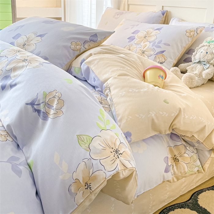 91家纺网 家纺一手货源 找家纺 澜妃 2025春夏新款12868全棉纯棉印花单被套 春日记忆